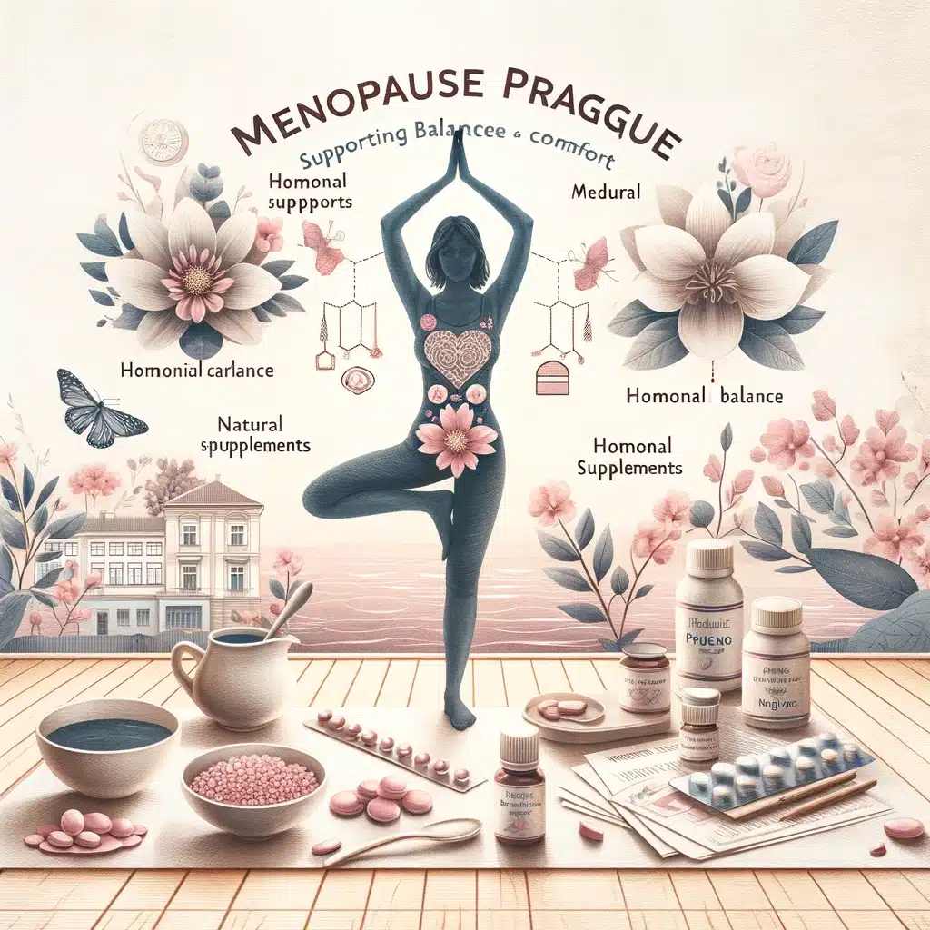 Individual practicing well-being activities for menopause support in Prague's Bliss Prague setting.