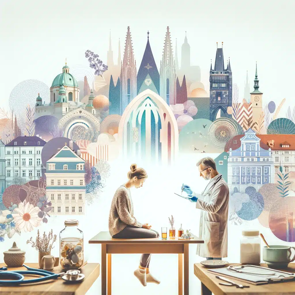 Person receiving gynecological care for ovarian cysts, in a nurturing Prague environment by Bliss Prague