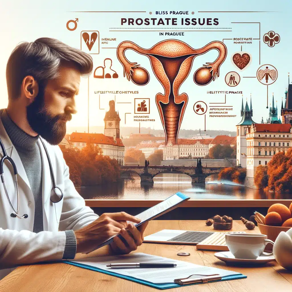 Man consulting about prostate health in Prague, reflecting Bliss Prague’s men's health support