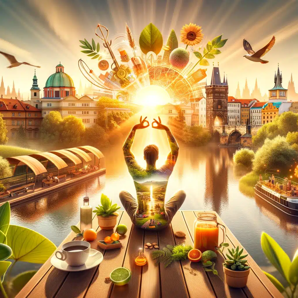 Person rejuvenating in Prague, symbolizing energy and wellness support for chronic fatigue